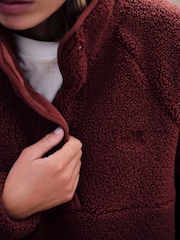 self. Rust Brown Borg Popper Neck Jumper - Image 5 of 5