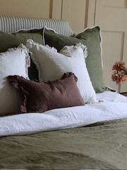 Ellenvale Interiors Chocolate Brown Hallie Ruffle Cushion Cover 50x30 - Image 2 of 3