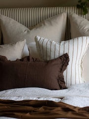 Ellenvale Interiors Chocolate Brown Hallie Ruffle Cushion Cover 50x30 - Image 3 of 3