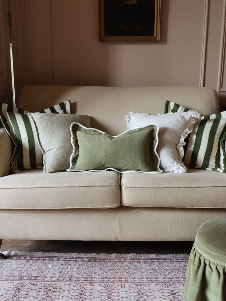Ellenvale Interiors Olive Chloe Scalloped Edge Cushion 50 x 30cm Cover - Image 3 of 3