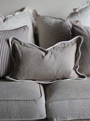 Ellenvale Interiors Greige Chloe Scalloped Edge Cushion Cover 50x30 - Image 2 of 3