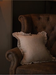 Ellenvale Interiors Beige Hallie Ruffle Cushion Cover - Image 2 of 3