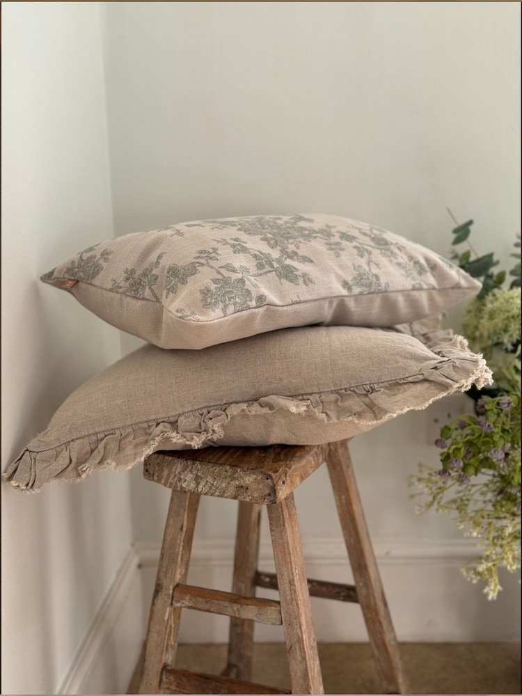 Ellenvale Interiors Beige Hallie Ruffle Cushion Cover - Image 3 of 3