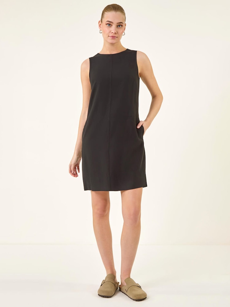 Roman Black Seam Detail Pocket Shift Dress - Image 1 of 5