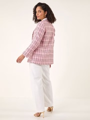 Roman Pink Double Breasted Boucle Jacket - Image 3 of 5