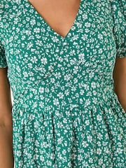 Roman Green Ditsy Print V-Neck Midi Dress - Image 5 of 5