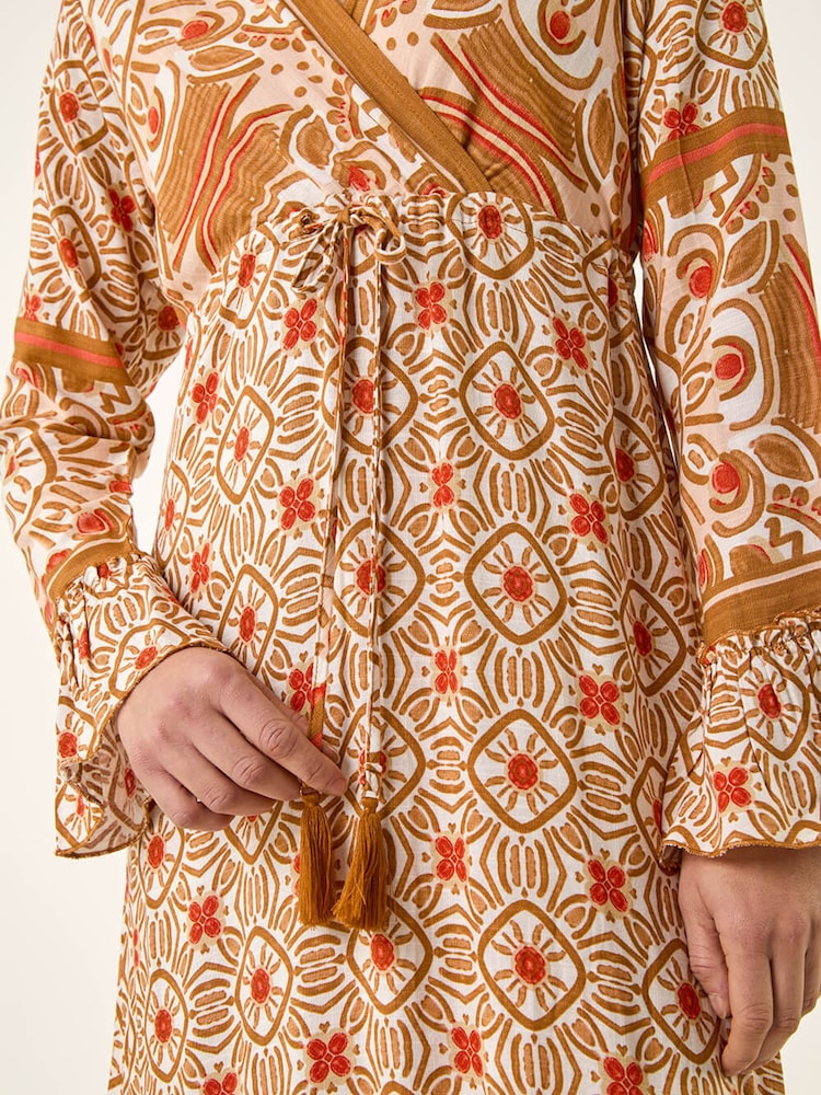 Roman Orange Border Print Maxi Dress - Image 5 of 5