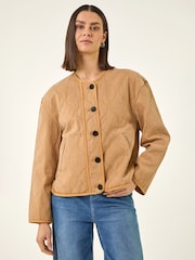 Brun - Roman Cotton Twill Quilted Jacket - Bilde 2 av 5