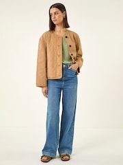 Brun - Roman Cotton Twill Quilted Jacket - Bilde 4 av 5