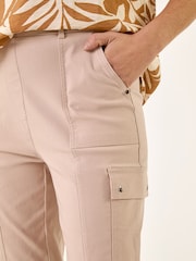 Roman Natural Cropped Cargo Bengaline Trousers - Image 5 of 5