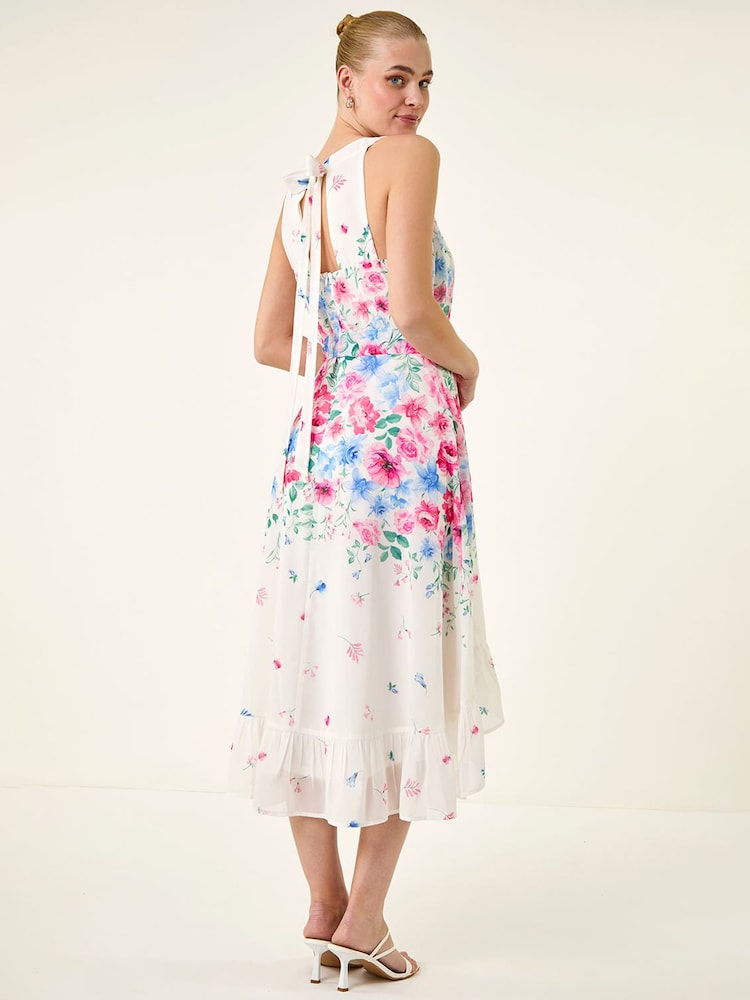 Roman Floral Print High Low Midi Dress - Image 1 of 5