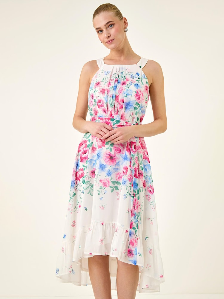 Roman Floral Print High Low Midi Dress - Image 2 of 5
