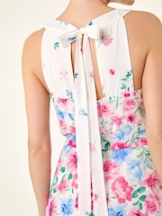 Roman White Floral Print High Low Midi Dress - Image 6 of 6