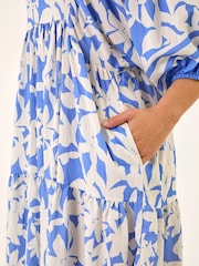 Roman Blue Floral Print V-Neck Maxi Dress - Image 5 of 5