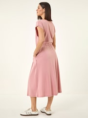 Roman Pink T-Shirt Pocket Detail Midi Dress - Image 3 of 5