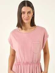 Roman Pink T-Shirt Pocket Detail Midi Dress - Image 4 of 5