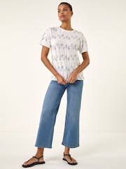 Roman White Floral Puff Print T-Shirt - Image 2 of 5
