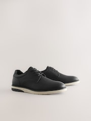 Czarny - Wygodne buty derby na koturnie - Obraz 3 z 7