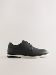 Czarny - Wygodne buty derby na koturnie - Obraz 4 z 7
