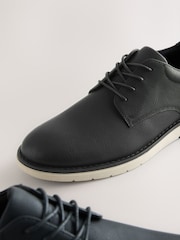 Czarny - Wygodne buty derby na koturnie - Obraz 5 z 7