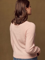 Blush Pink Crew Neck Long Sleeve Knitted Jumper - Image 2 of 7