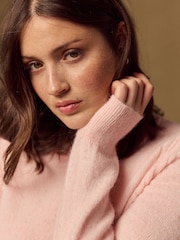 Blush Pink Crew Neck Long Sleeve Knitted Jumper - Image 6 of 7