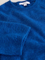 כחול עז - Knitted Short Sleeve Jumper - תמונה 8 מתוך 8