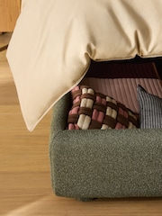 MADE.COM Forest Green Boucle Hanson Ottoman Storage Hotel Bed - Image 3 of 6