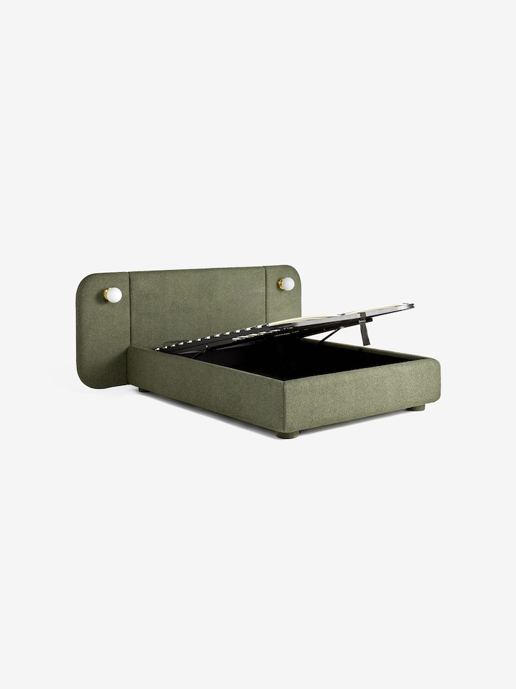 MADE.COM Forest Green Boucle Hanson Ottoman Storage Hotel Bed - Image 6 of 6 MADE.COM Forest Green Boucle Hanson Ottoman Storage Hotel Bed - Image 6 of 6