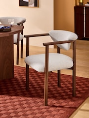 MADE.COM Oyster Natural Soft Touch Boucle Portia Dining Chair - Image 1 of 5