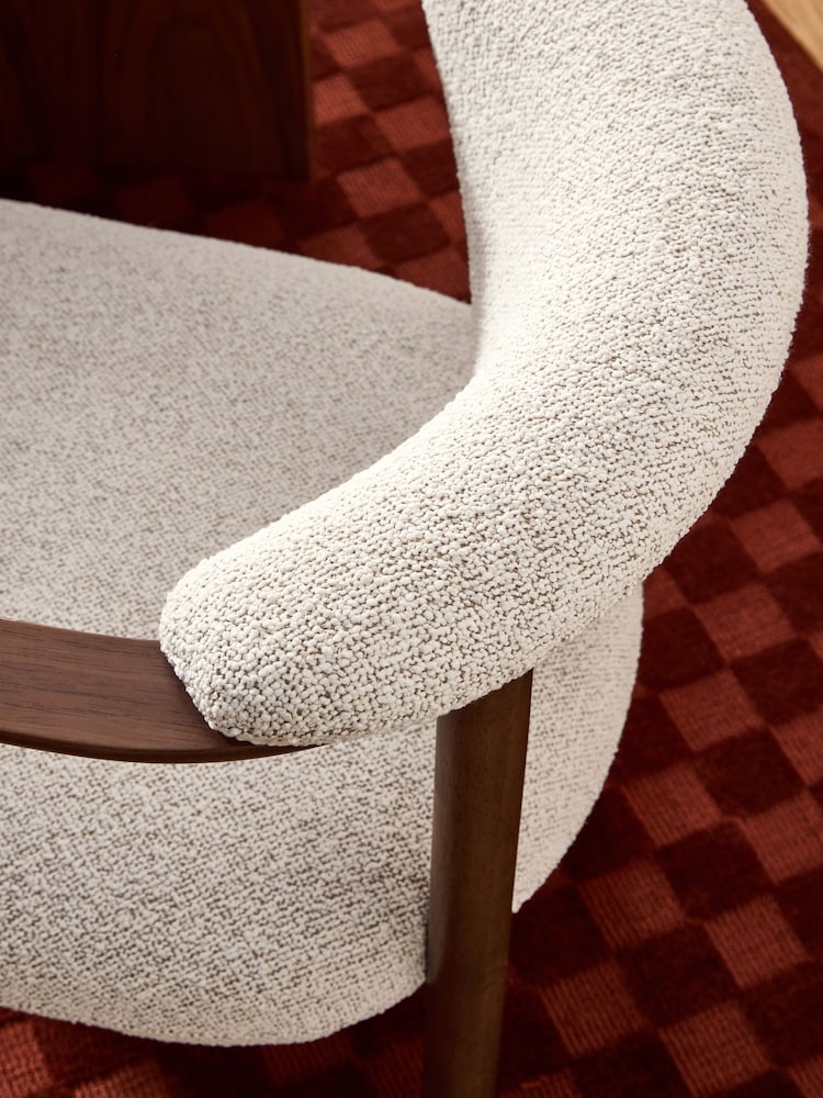 MADE.COM Oyster Natural Soft Touch Boucle Portia Dining Chair - Image 2 of 5