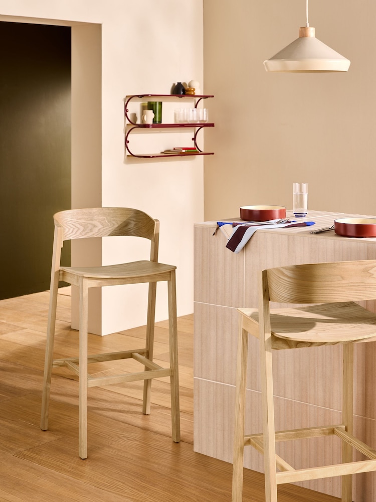 MADE.COM Natural Ash Aster Bar Stool - Image 1 of 5