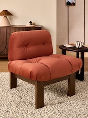 MADE.COM Brick Red Velvet Fran Accent Chair - Image 1 of 5