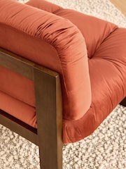 MADE.COM Brick Red Velvet Fran Accent Chair - Image 3 of 5