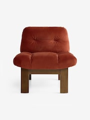 MADE.COM Brick Red Velvet Fran Accent Chair - Image 5 of 5