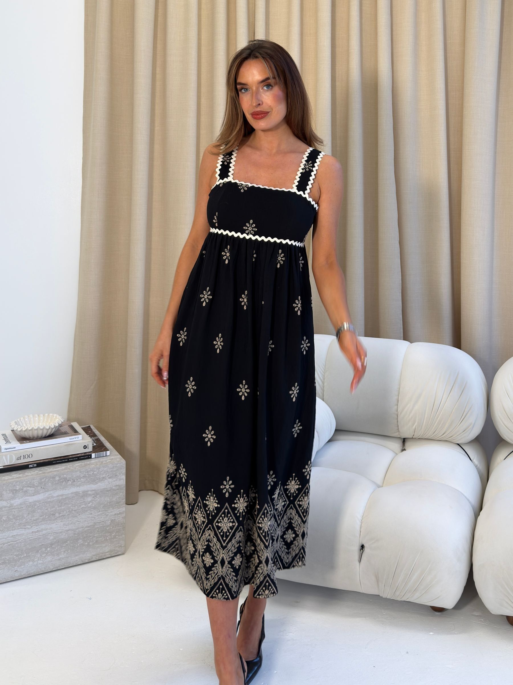 Buy Girl In Mind Black Aviva Midi Dress from the Next UK online shop