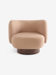 MADE.COM Cotton Linen Blend Tea Rose Pink Novara Swivel Accent Chair - Image 5 of 5