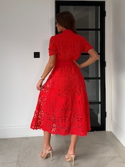 Girl In Mind Meadow Short Sleeve Midi Dress - תמונה 2 מתוך 6