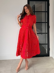 Girl In Mind Meadow Short Sleeve Midi Dress - תמונה 3 מתוך 6