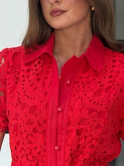 Girl In Mind Meadow Short Sleeve Midi Dress - תמונה 5 מתוך 6