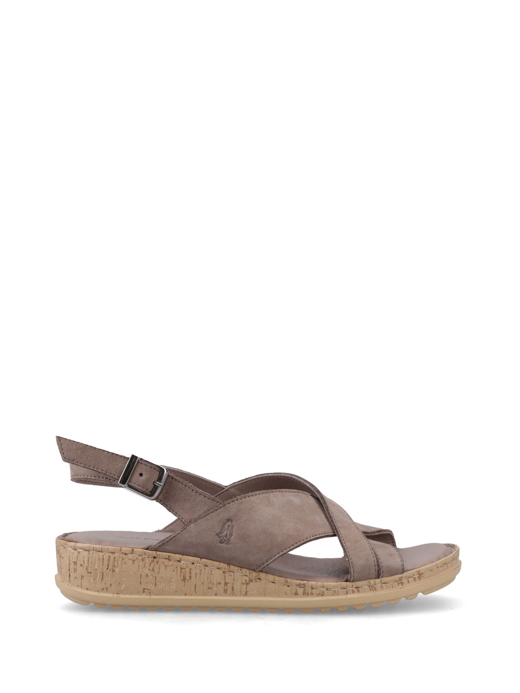 Hush Puppies Women's Light Brown Elena Cross Over Wedge Sandals