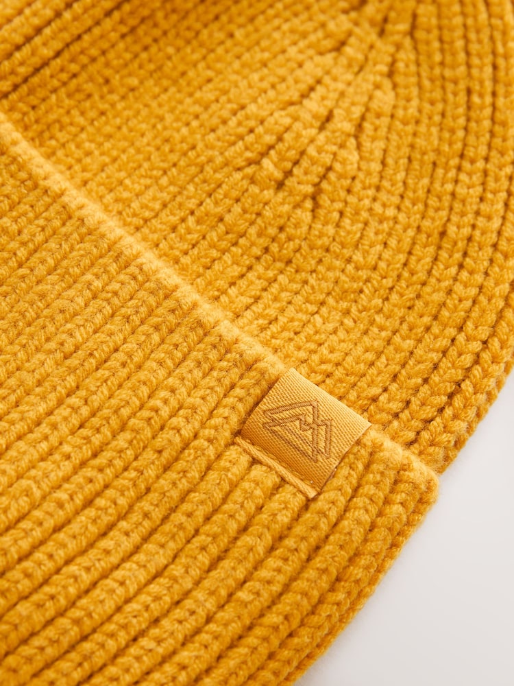 Ochre Yellow Knitted Beanie Hat (1-16yrs) - Image 2 of 3