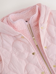 Baker by Ted Baker Pink 3 In 1 Borg Quilted Gilet Coat - Image 14 of 16