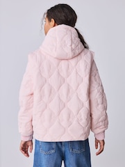 Baker by Ted Baker Pink 3 In 1 Borg Quilted Gilet Coat - Image 3 of 16