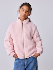 Baker by Ted Baker Pink 3 In 1 Borg Quilted Gilet Coat - Image 4 of 16