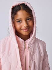 Baker by Ted Baker Pink 3 In 1 Borg Quilted Gilet Coat - Image 6 of 16