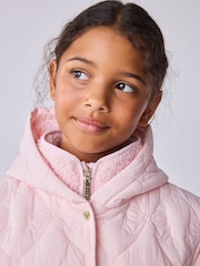 Baker by Ted Baker Pink 3 In 1 Borg Quilted Gilet Coat - Image 7 of 16