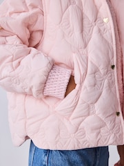 Baker by Ted Baker Pink 3 In 1 Borg Quilted Gilet Coat - Image 9 of 16