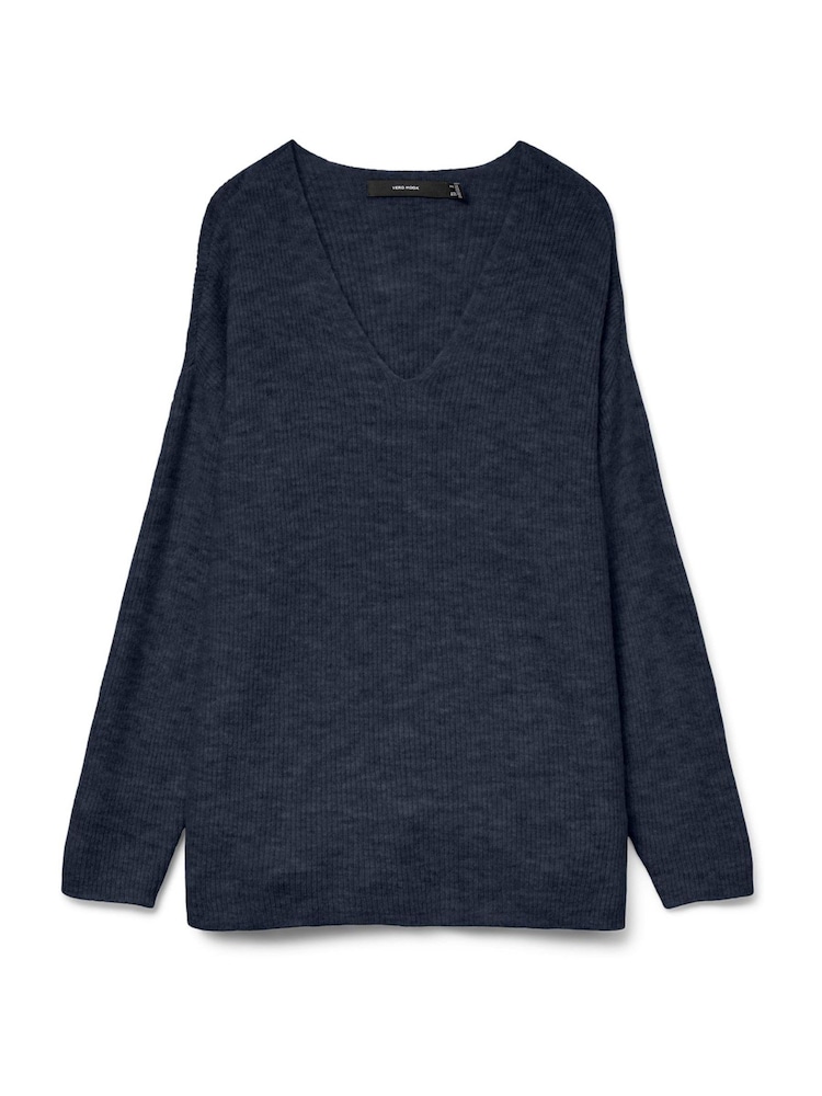 VERO MODA Navy Soft Touch V-Neck Knitted Jumper - Image 5 of 5 VERO MODA Navy Soft Touch V-Neck Knitted Jumper - Image 5 of 5