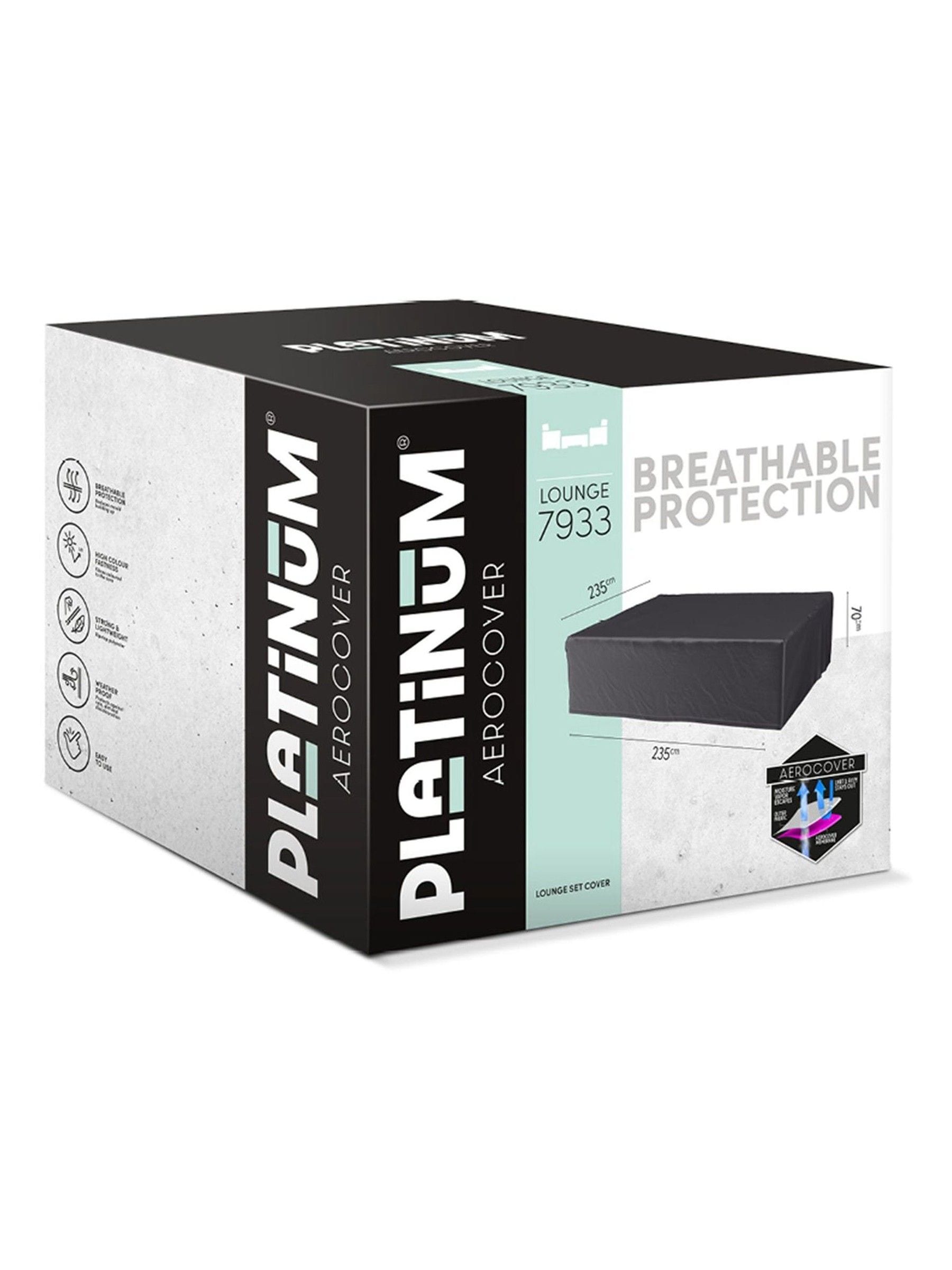 B&Q - Platinum Aerocover Lounge Set Square Waterproof Breathable Rip-Stop Polyester Cover W235Xd235Xh70Cm - Image 6